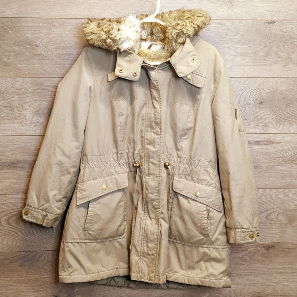 Coldwater Creek Faux Fur Lined Hooded Winter Snow Jacket Women's Plus Size 16